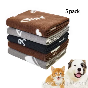 Puppy Warm Print Fleece Throw Blanket 5 Pack